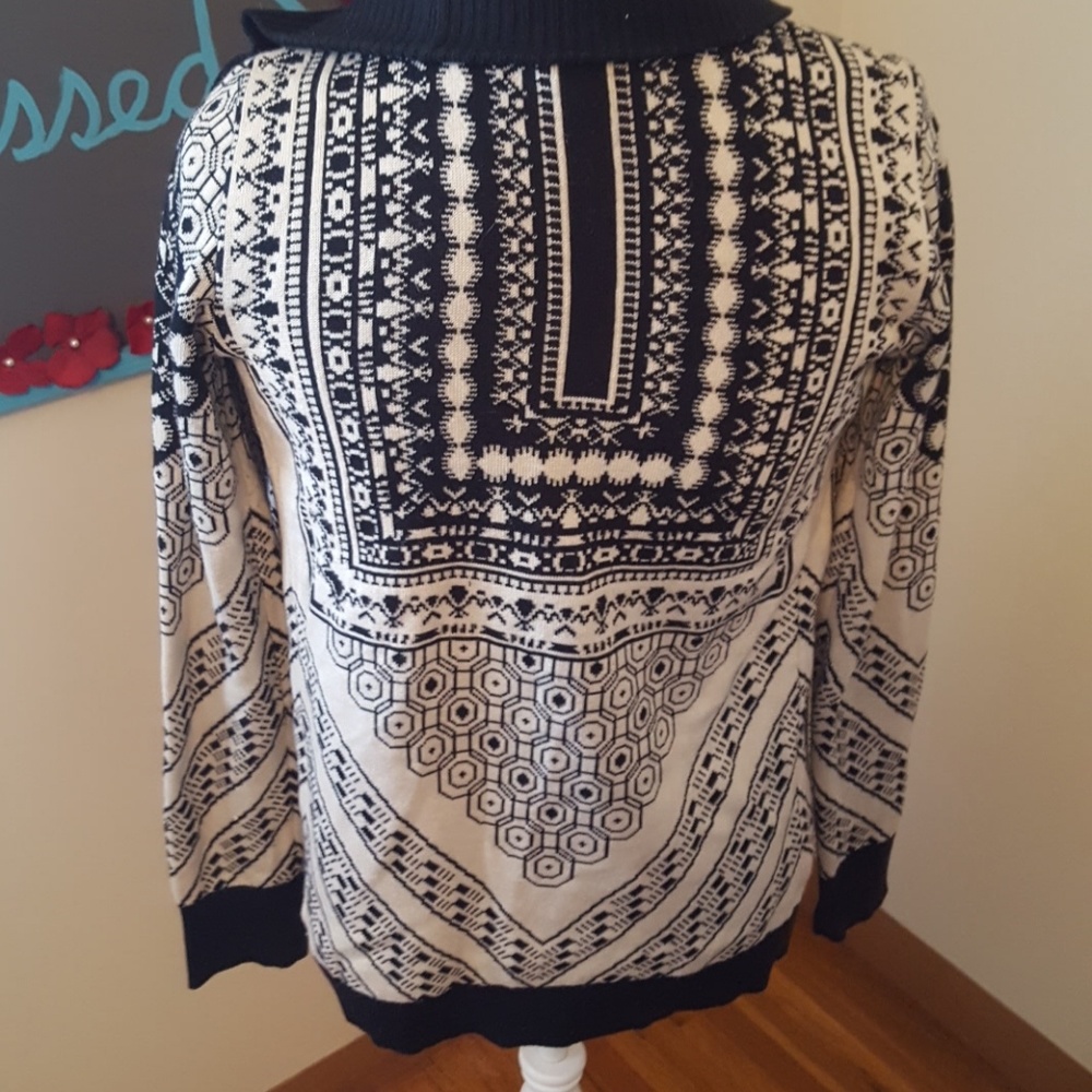 Open black and cream cardigan